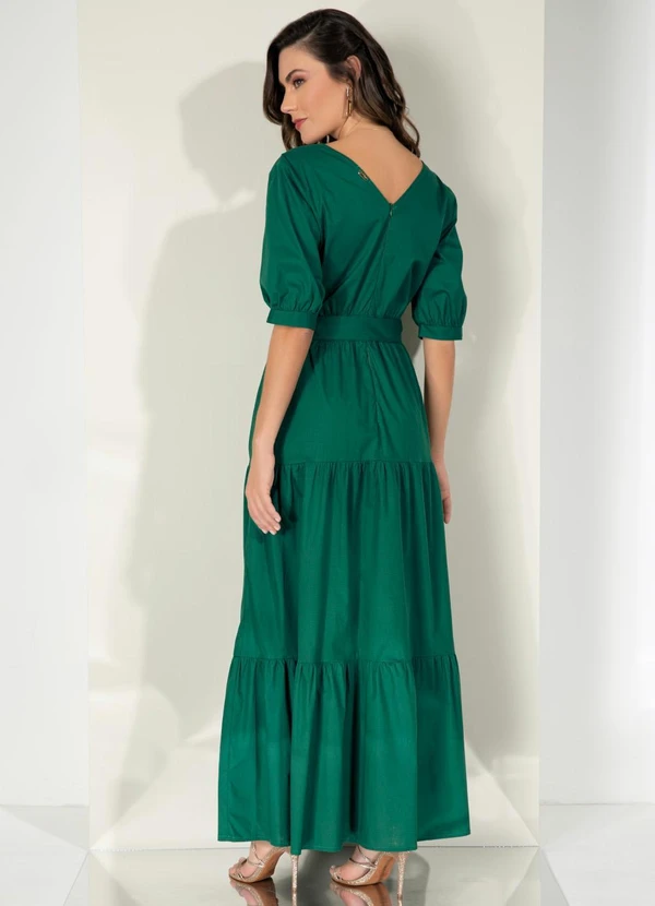 Quintess - Vestido Verde em Camadas com Cinto 2