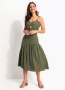 Vestido Verde em Viscose Sarjada