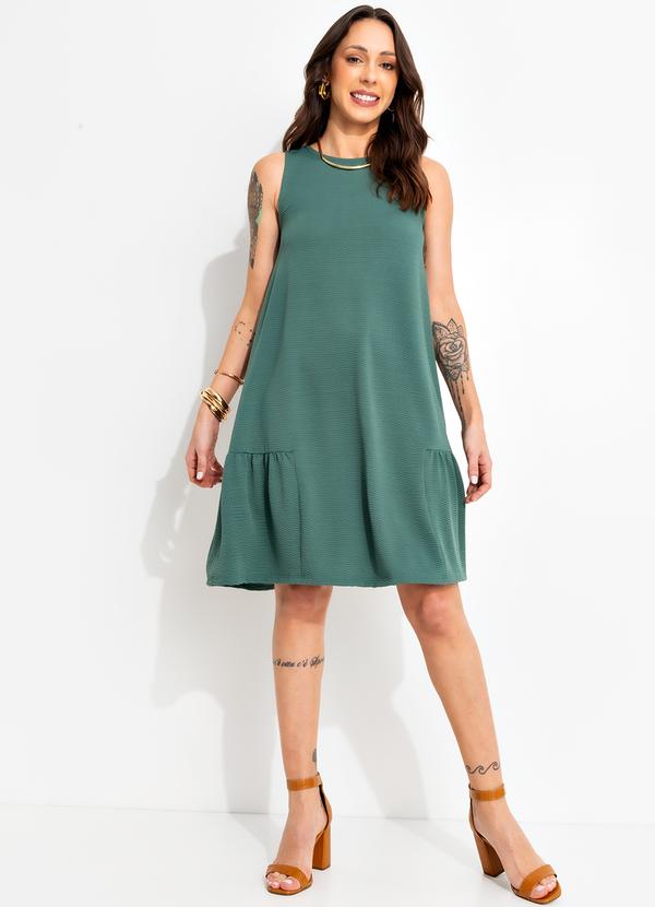 Bimini - Vestido Verde em Malha Anarruga 8