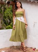 Vestido Verde em Malha Anarruga