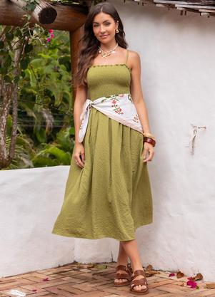 Vestido (Verde) em Malha Anarruga