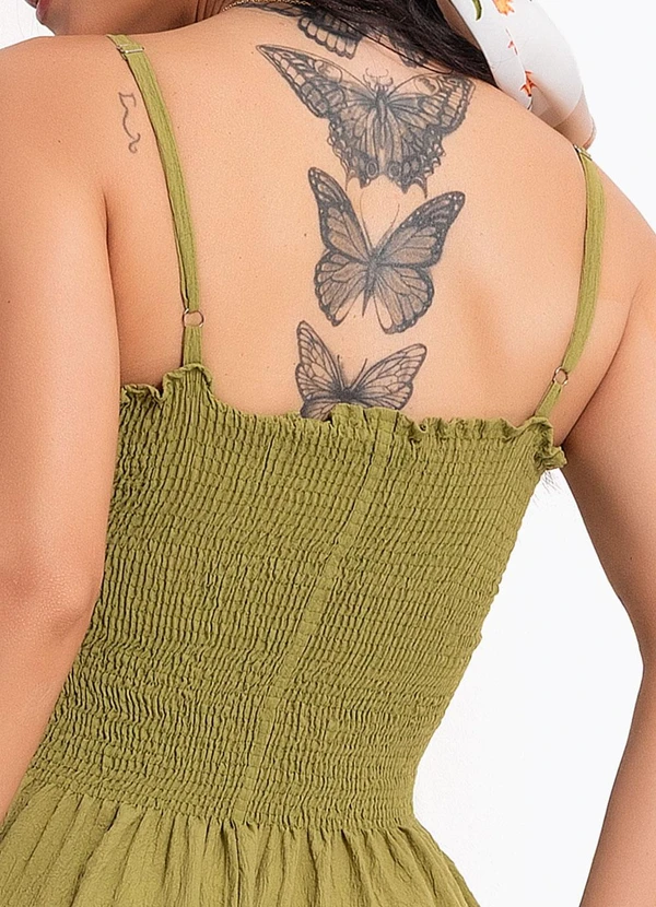 Quintess - Vestido Verde em Malha Anarruga 3