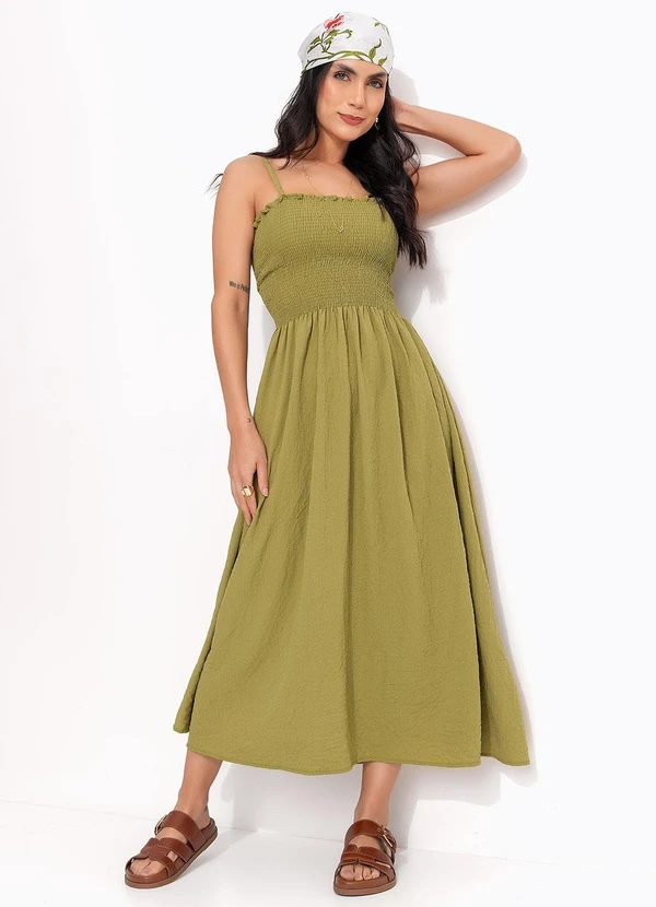 Quintess - Vestido Verde em Malha Anarruga 8