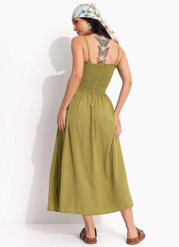 Quintess - Vestido Verde em Malha Anarruga 7