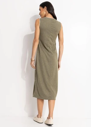 Quintess - Vestido Verde em Malha Canelada - QUINTESS