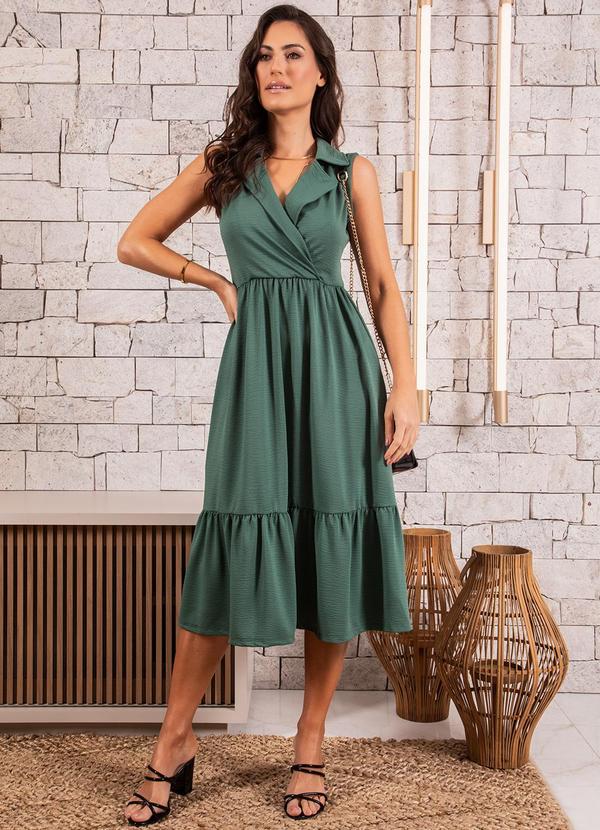 Quintess - Vestido Verde em Malha Crepe 3