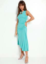 Vestido Verde em Malha de Algodo Penteado