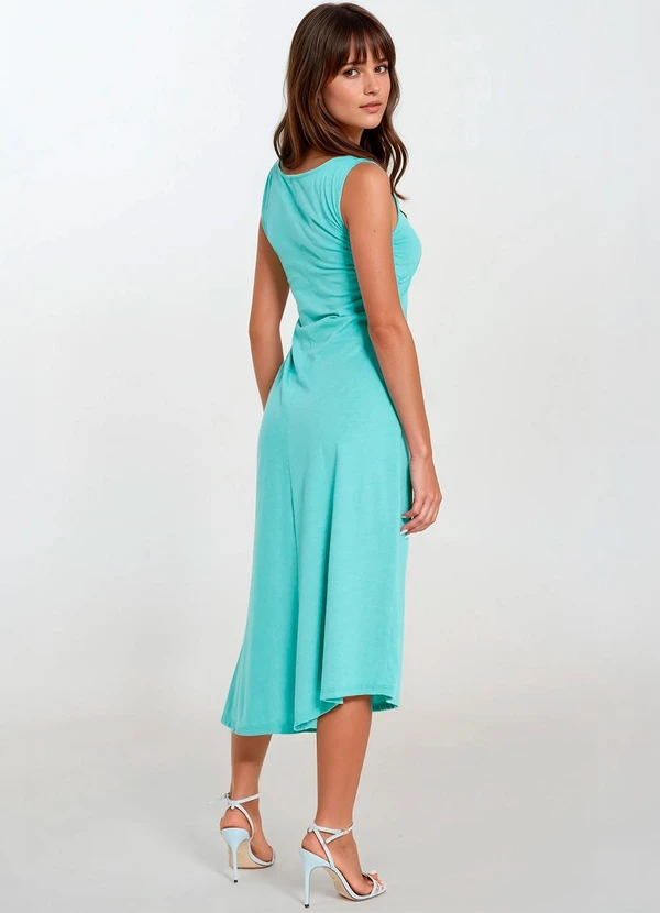 bonprix - Vestido Verde em Malha de Algodão Penteado 2