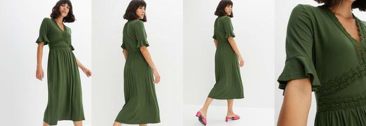 Vestido Verde em Malha de Viscose