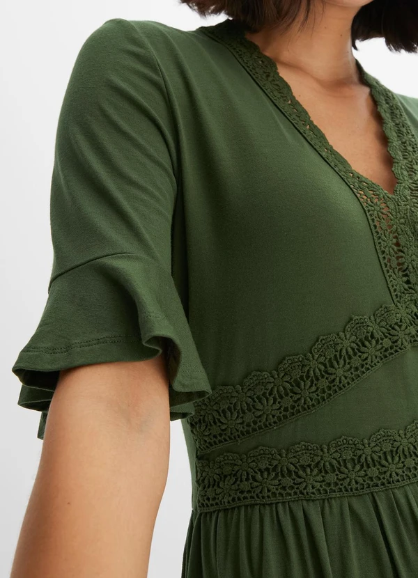 bonprix - Vestido Verde em Malha de Viscose 4