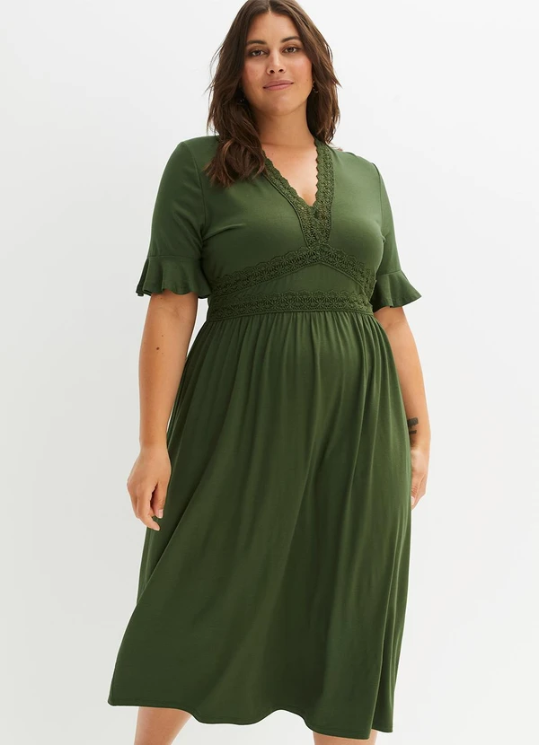 bonprix - Vestido Verde em Malha de Viscose 5