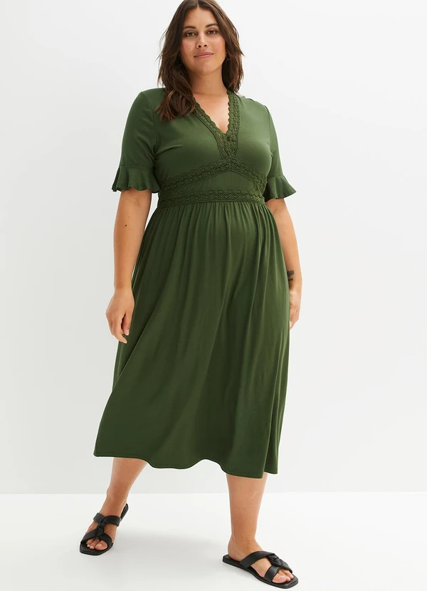bonprix - Vestido Verde em Malha de Viscose 7