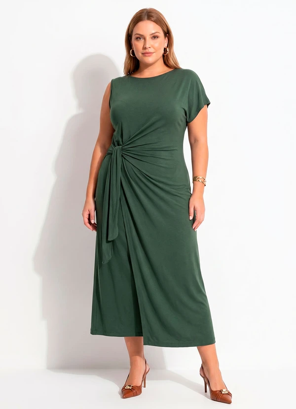 Quintess - Vestido Verde em Malha de Viscose