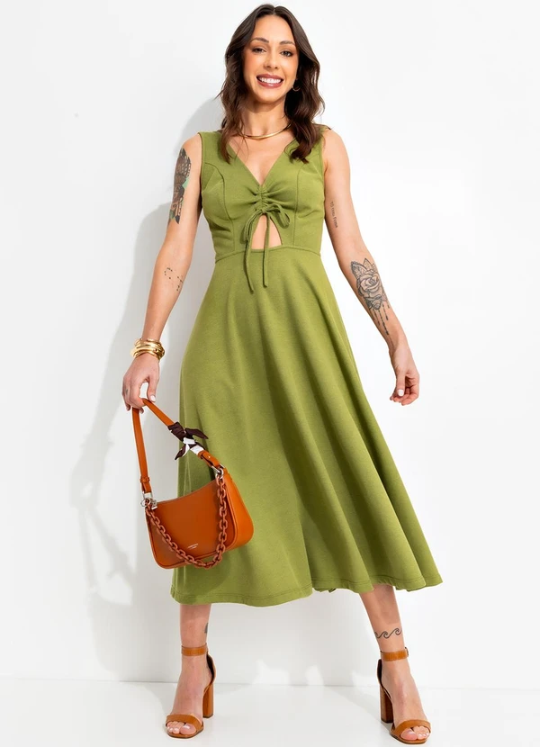 Bimini - Vestido Verde em Malha Piquet