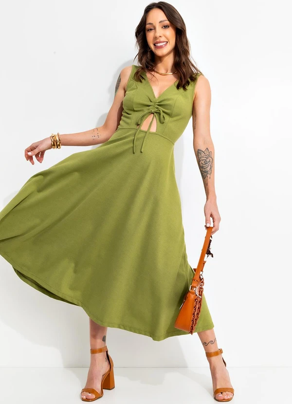 Bimini - Vestido Verde em Malha Piquet 3