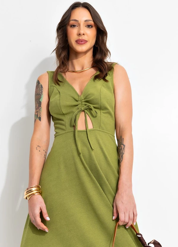Bimini - Vestido Verde em Malha Piquet 4