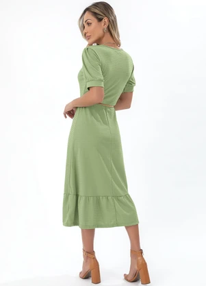 Bimini - Vestido Verde em Malha Texturizada - BIMINI