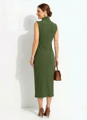 Quintess - Vestido Verde em Malha Texturizada - QUINTESS