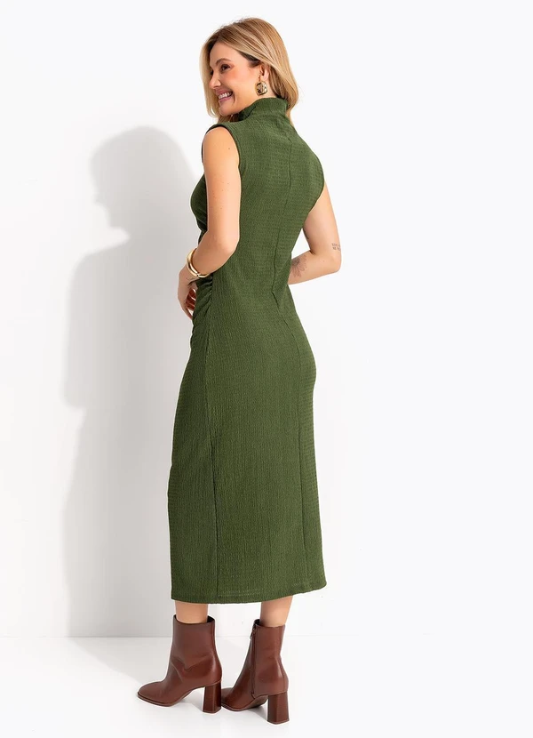 Quintess - Vestido Verde em Malha Texturizada 2