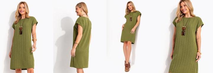 Vestido Verde em Malha Tric�