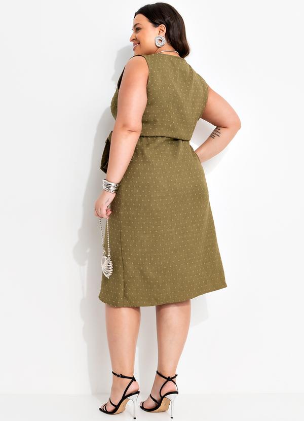 Quintess - Vestido Verde em Tecido Jacquard 10