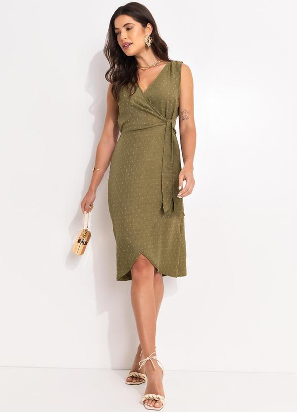 Quintess - Vestido Verde em Tecido Jacquard 3