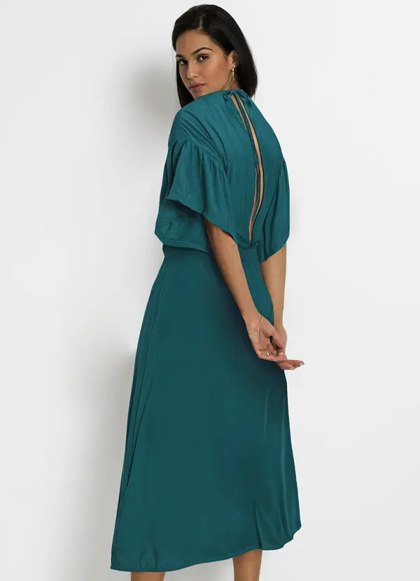 bonprix - Vestido Verde em Viscose Plana 3