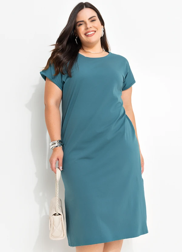 Marguerite - Vestido Verde Escuro em Malha de Algodão