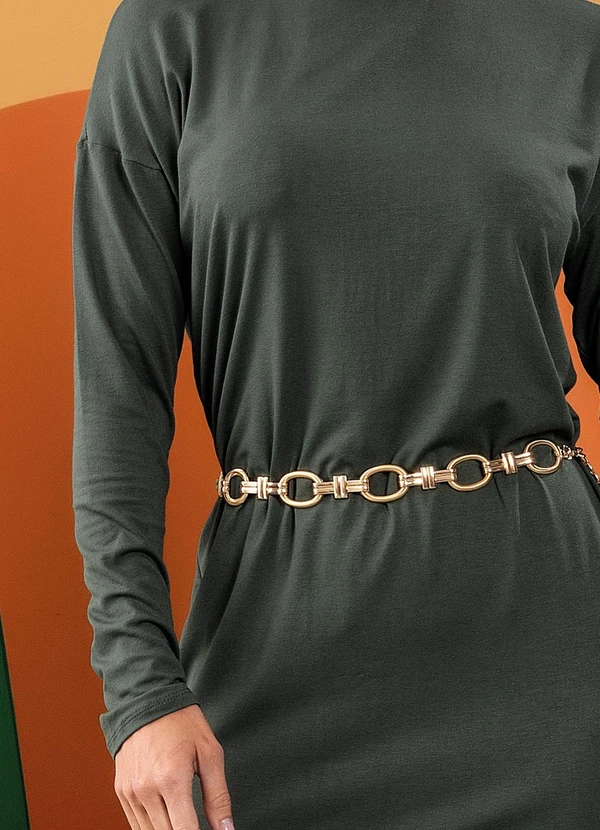 Quintess - Vestido Verde Escuro em Malha de Viscose 2