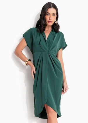 Quintess - Vestido Verde Bandeira em Microfibra - QUINTESS