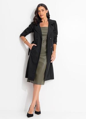 Vestido Verde Escuro em Sint�tico Pu