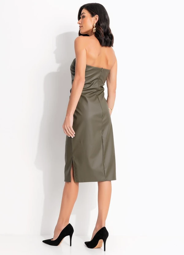 Quintess - Vestido Verde Escuro em Sintético Pu 3