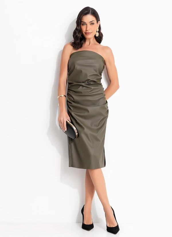 Quintess - Vestido Verde Escuro em Sintético Pu 2