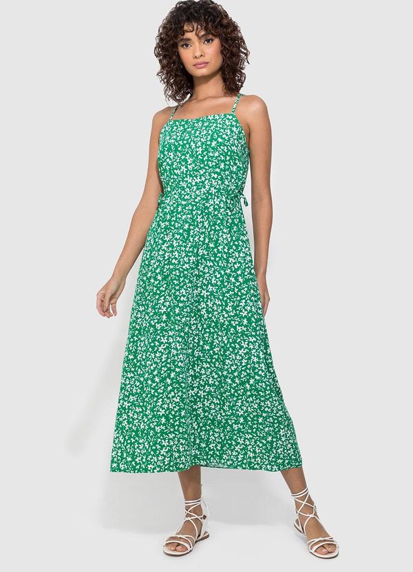 Enfim - Vestido Verde Floral Midi