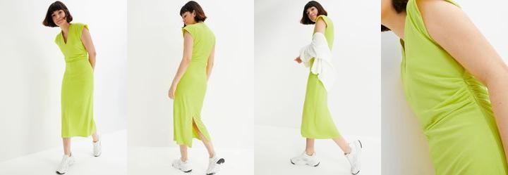 Vestido Verde Lima em Malha de Algodo Penteado