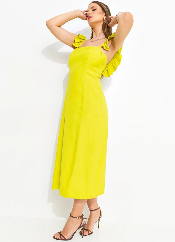 Quintess - Vestido Verde Lima em Tecido Alfaiataria de Visc 4