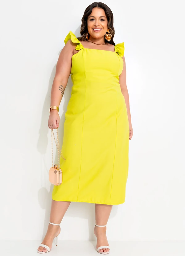 Quintess - Vestido Verde Lima em Tecido Alfaiataria de Visc 7