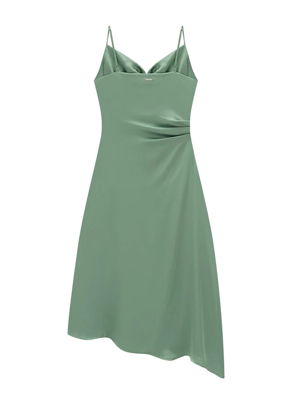 Enfim - Vestido Verde Menta Midi Acetinado 3