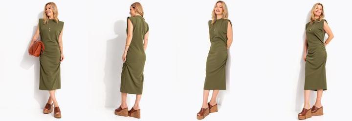 Vestido Verde Midi Drapeado