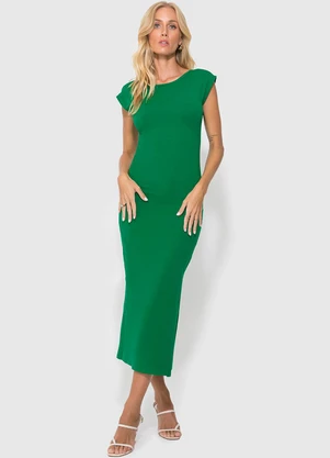 Vestido Verde Mídi Justo Enfim