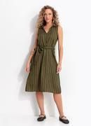 Vestido Verde Militar em Crepe Plano