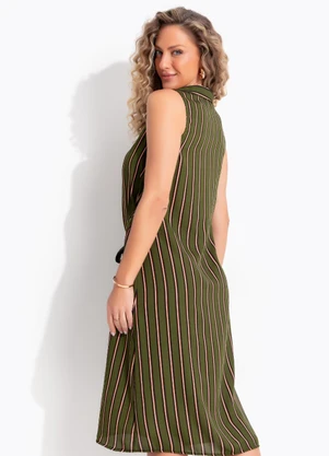 Quintess - Vestido Verde Militar em Crepe Plano - QUINTESS