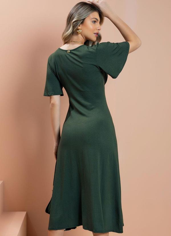 Quintess - Vestido Verde Militar em Malha de Viscose 2