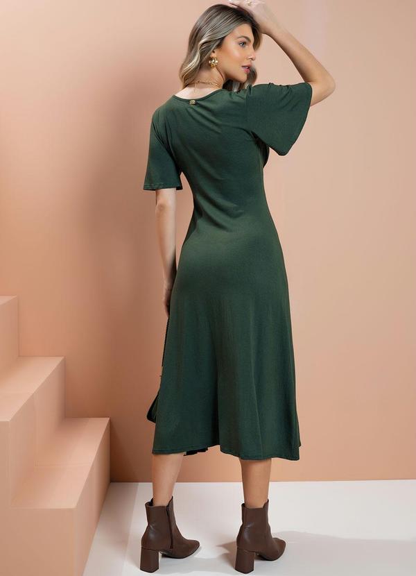 Quintess - Vestido Verde Militar em Malha de Viscose 4