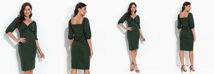 Vestido Verde Militar em Malha