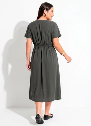 Quintess - Vestido Verde Militar em Tecido em Microfibra - QUINTESS