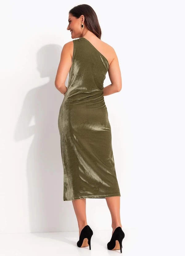 Quintess - Vestido Verde Militar em Veludo 3