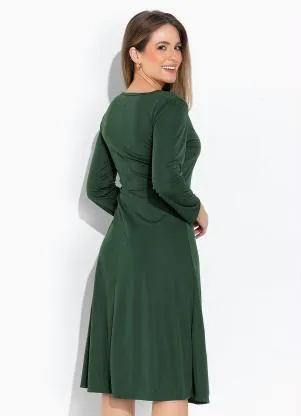 Rosalie - Vestido Verde Militar Franzido - ROSALIE
