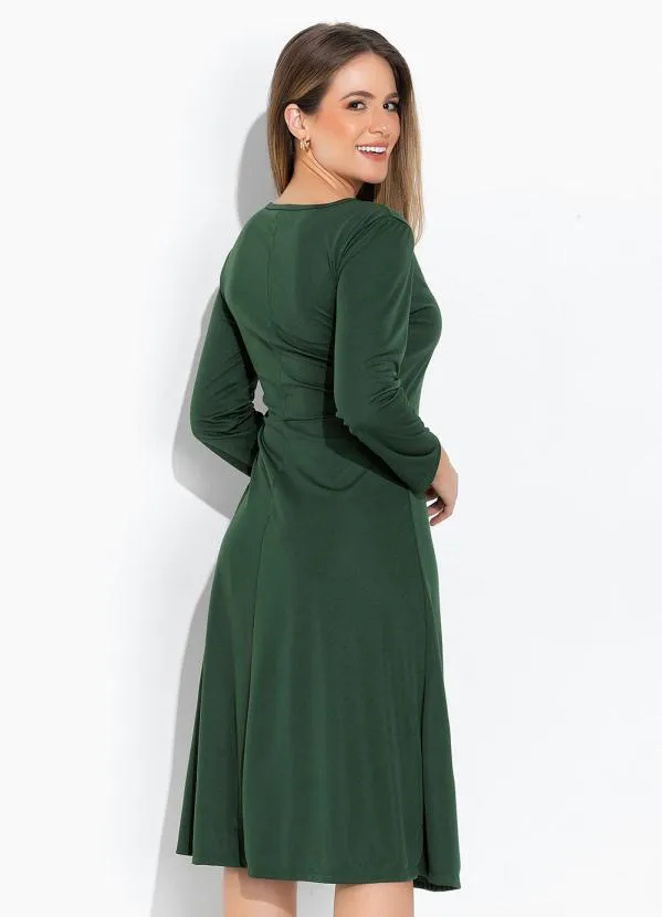 Rosalie - Vestido Verde Militar Franzido 2