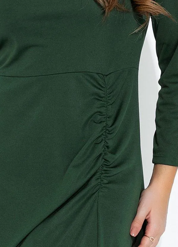 Rosalie - Vestido Verde Militar Franzido 3